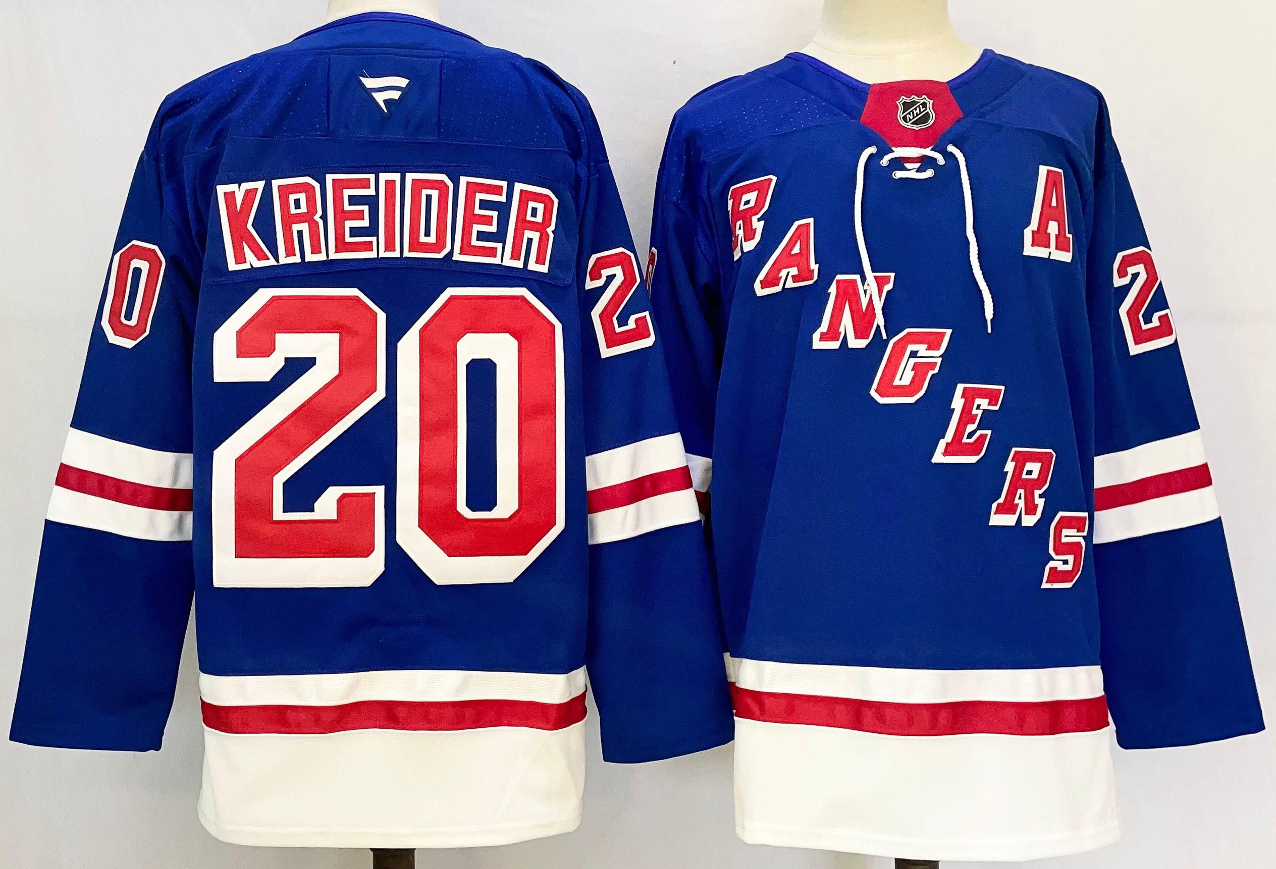 New York Rangers #20 Chris Kreider Royal 2024-25 Home With A Patch Stitched Hockey Jersey