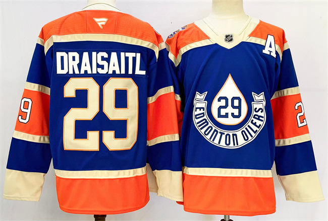 Edmonton Oilers #29 Leon Draisaitl Royal 2024-25 With A Patch Heritage Classic Primegreen Stitched Jersey