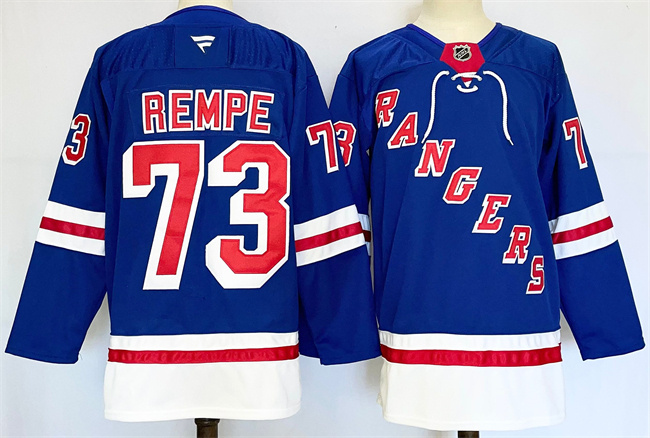 New York Rangers #73 Matt Rempe Royal 2024-25 Home With A Patch Stitched Hockey Jersey
