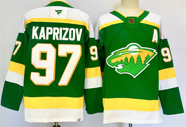 Minnesota Wild #97 Kirill Kaprizov Green 2024-25 Alternate With A Patch Stitched Hockey Jersey