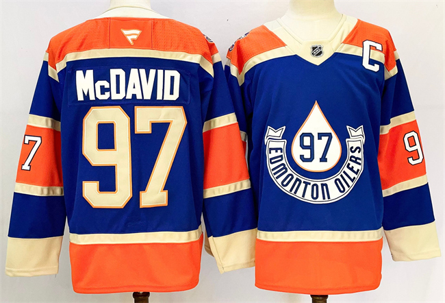 Edmonton Oilers #97 Connor McDavid Royal 2024-25 With C Patch Heritage Classic Primegreen Stitched Jersey