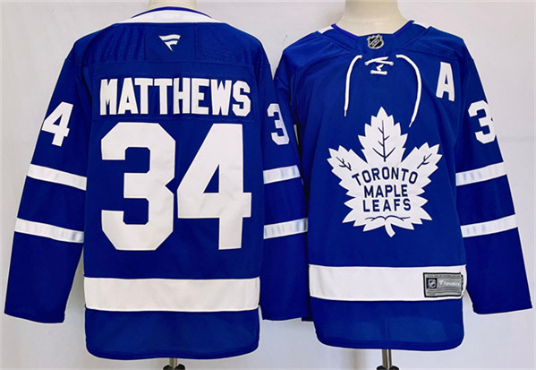 Toronto Maple Leafs #34 Auston Matthews Blue 2024-25 Stitched Jersey