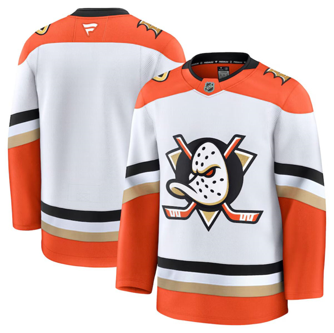 Anaheim Ducks Blank White 2024-25 Away Stitched Hockey Jersey