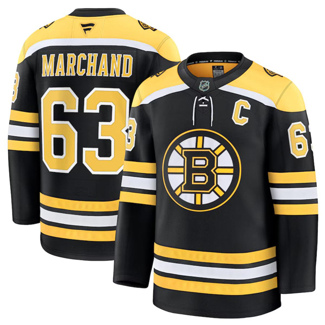 Boston Bruins #63 Brad Marchand Black 2024-25 Home Stitched Hockey Jersey