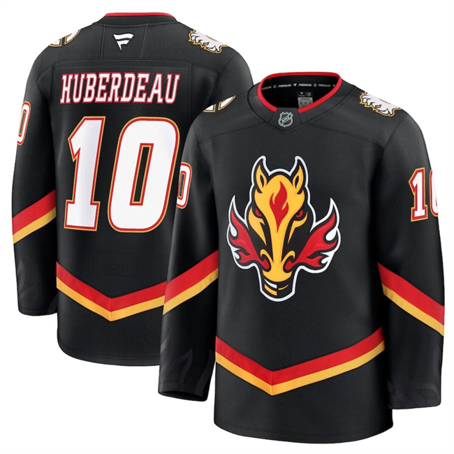 Calgary Flames #10 Jonathan Huberdeau Black 2024-25 Alternate Stitched Hockey Jersey