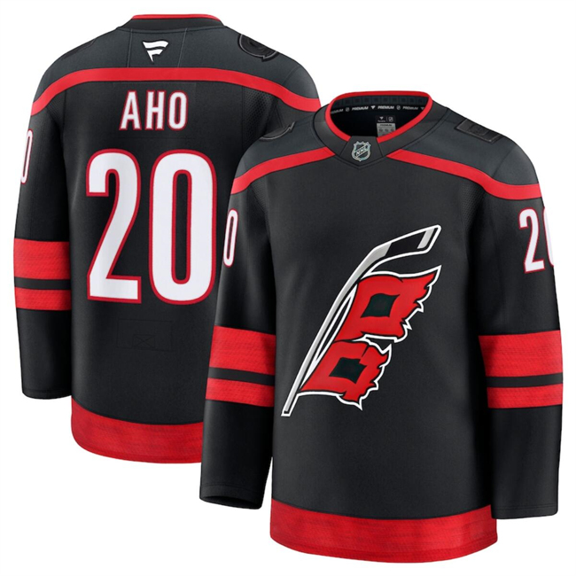 Carolina Hurricanes #20 Sebastian Aho Black 2024-25 Home Stitched Hockey Jersey
