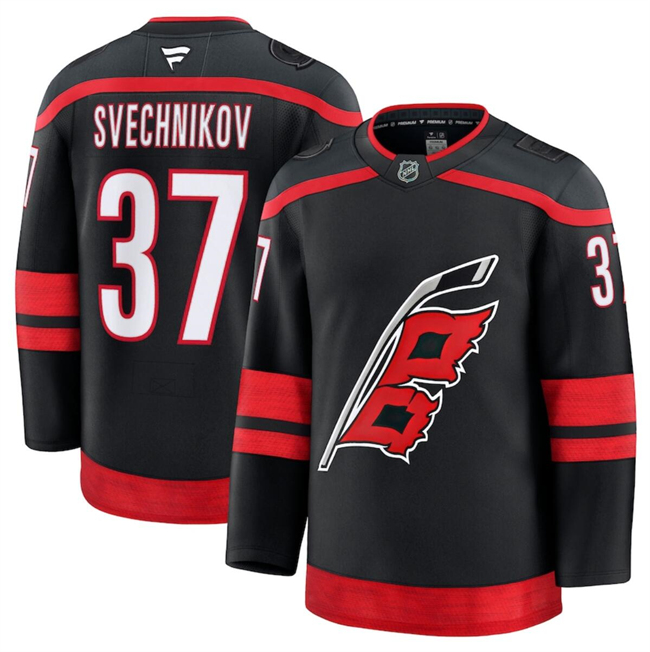 Carolina Hurricanes #37 Andrei Svechnikov Black 2024-25 Home Stitched Hockey Jersey