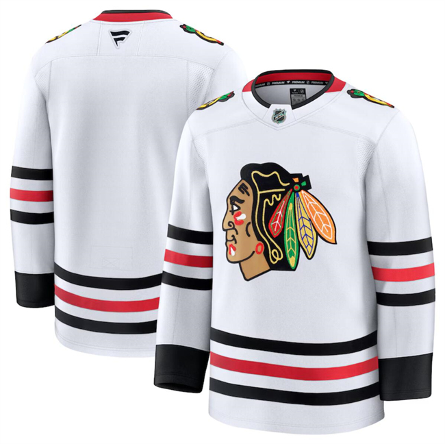 Chicago Blackhawks Blank White 2024-25 Away Stitched Hockey Jersey