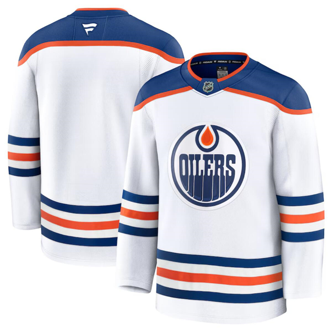 Edmonton Oilers Blank White 2024-25 Away Stitched Hockey Jersey