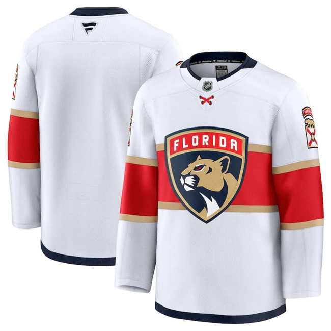 Florida Panthers Blank White 2024-25 Away Stitched Hockey Jersey