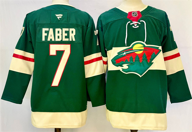 Minnesota Wild #7 Brock Faber Green 2024-25 Home Stitched Hockey Jersey