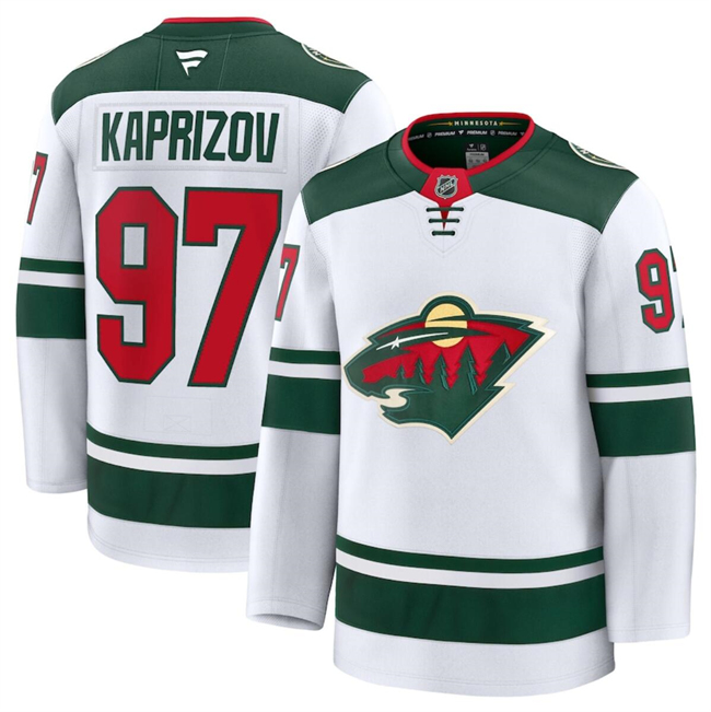 Minnesota Wild #97 Kirill Kaprizov White 2024-25 Away Stitched Hockey Jersey