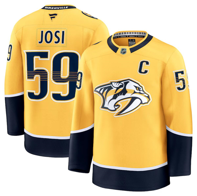 Nashville Predators #59 Roman Josi Gold 2024-25 Home Stitched Hockey Jersey