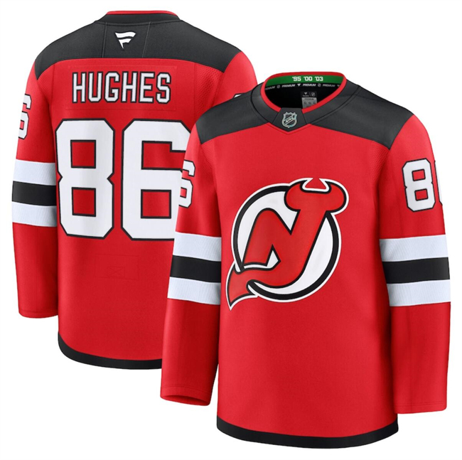New Jersey Devils #86 Jack Hughes Red 2024-25 Home Stitched Hockey Jersey