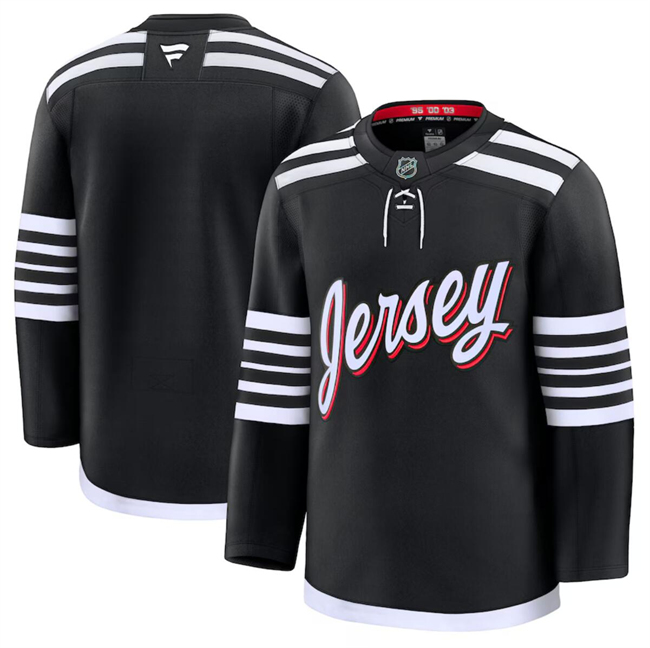 New Jersey Devils Blank Black 2024-25 Alternate Stitched Hockey Jersey