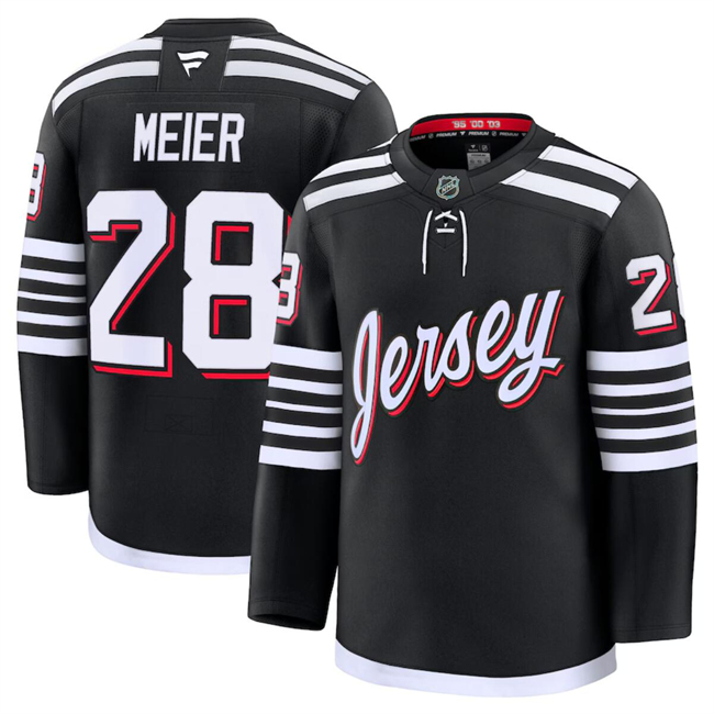 New Jersey Devils #28 Timo Meier Black 2024-25 Alternate Stitched Hockey Jersey
