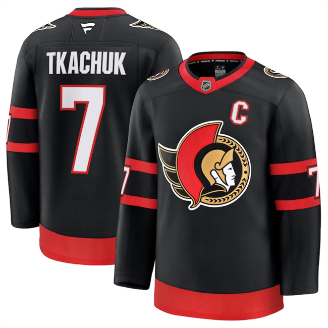 Ottawa Senators #7 Brady Tkachuk Black 2024-25 Home Stitched Hockey Jersey