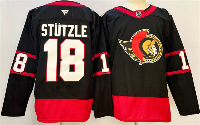 Ottawa Senators #18 Tim St??tzle Black 2024-25 Home Stitched Hockey Jersey