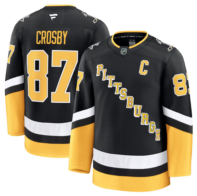 Pittsburgh Penguins #87 Sidney Crosby Black 2024-25 Alternate Stitched Hockey Jersey