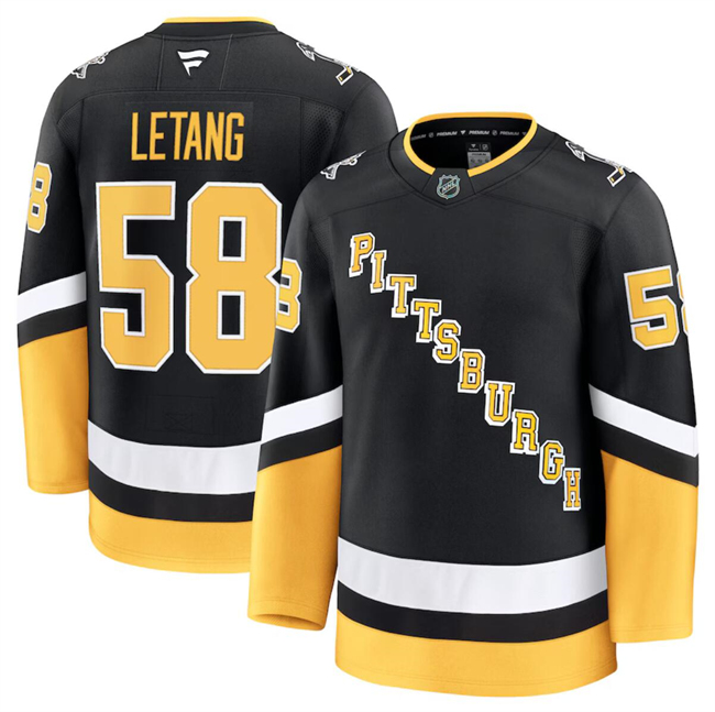 Pittsburgh Penguins #58 Kris Letang Black 2024-25 Alternate Stitched Hockey Jersey