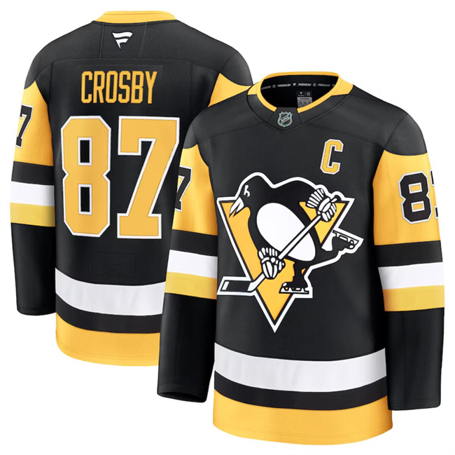 Pittsburgh Penguins #87 Sidney Crosby Black 2024-25 Home Stitched Hockey Jersey