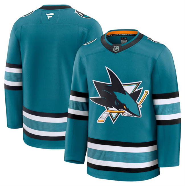 San Jose Sharks Blank Teal 2024-25 Home Stitched Hockey Jersey