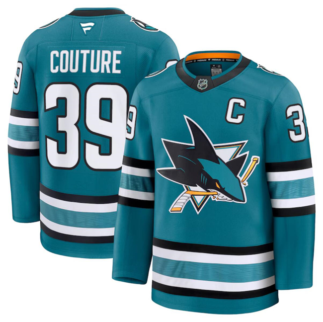 San Jose Sharks #39 Logan Couture Teal 2024-25 Home Stitched Hockey Jersey
