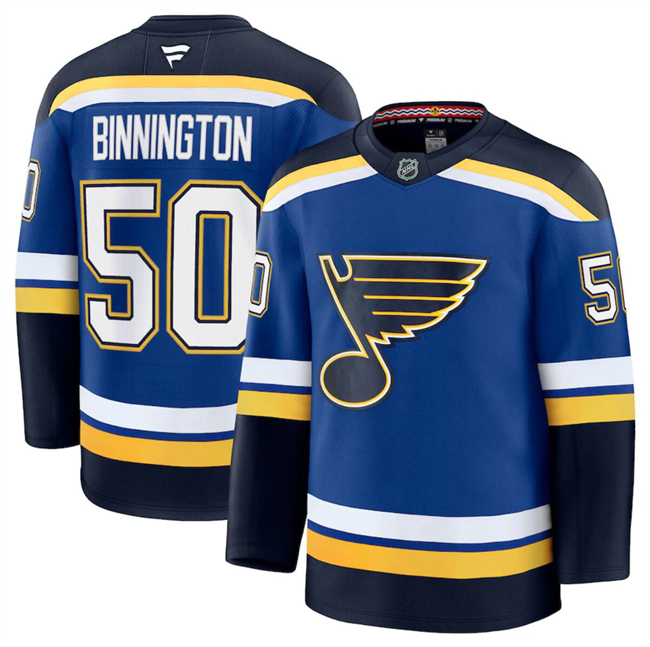 St. Louis Blues #50 Jordan Binnington Blue 2024-25 Home Stitched Hockey Jersey