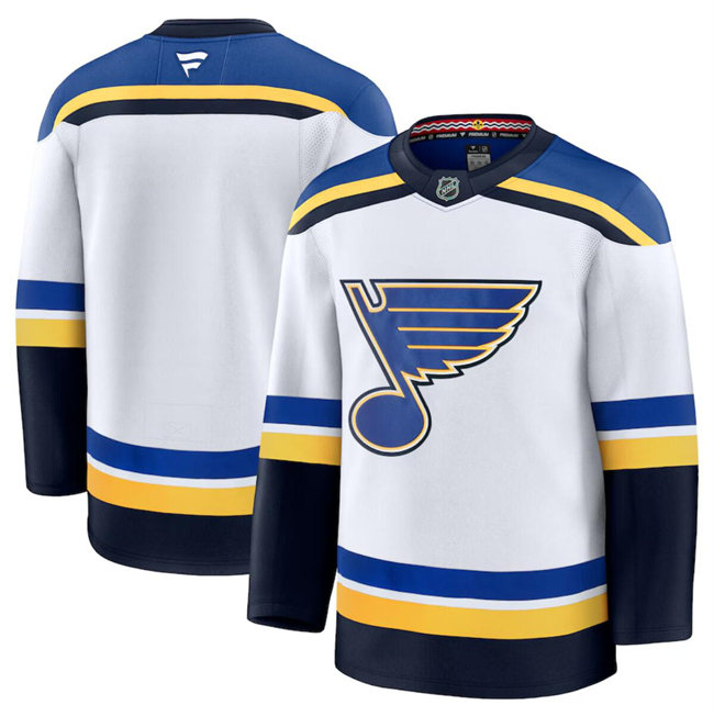 St. Louis Blues Blank White 2024-25 Away Stitched Hockey Jersey