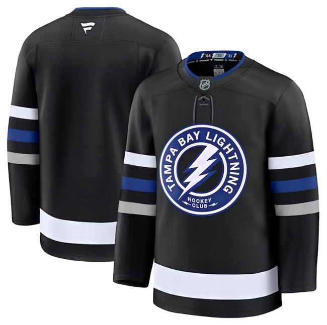 Tampa Bay Lightning Blank Black 2024-25 Alternate Stitched Hockey Jersey