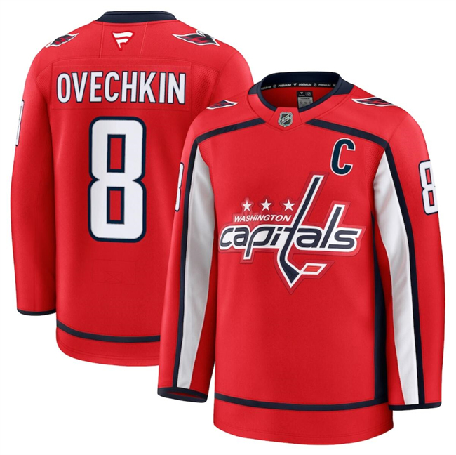 Washington Capitals #8 Alexander Ovechkin Red 2024-25 Home Stitched Hockey Jersey