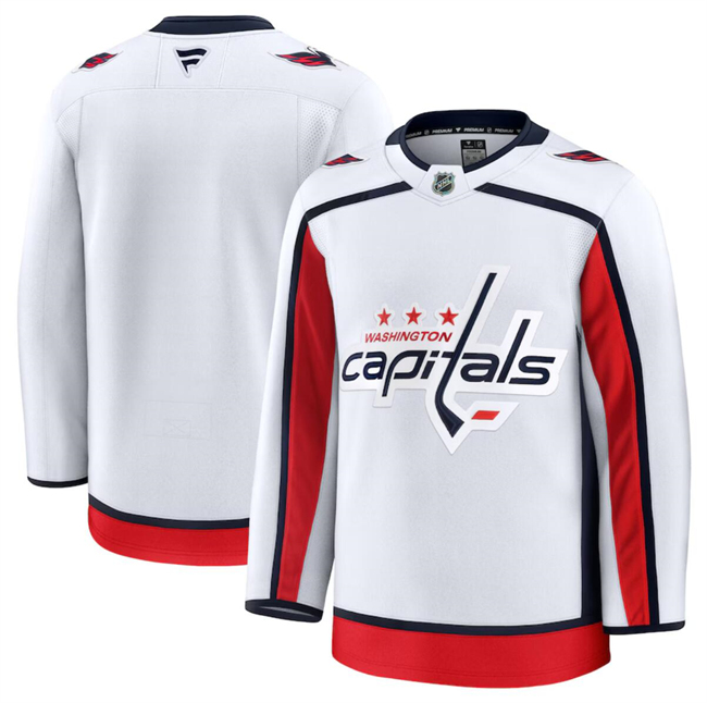 Washington Capitals Blank White 2024-25 Away Stitched Hockey Jersey