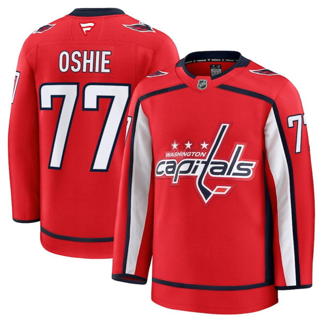 Washington Capitals #77 TJ Oshie Red 2024-25 Home Stitched Hockey Jersey