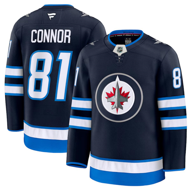 Winnipeg Jets #81 Kyle Connor Navy 2024-25 Home Stitched Hockey Jersey