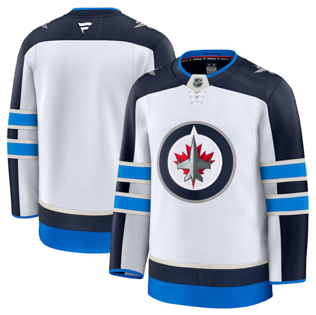 Winnipeg Jets Blank White 2024-25 Away Stitched Hockey Jersey