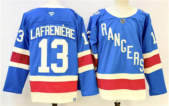 New York Rangers #13 Alexis Lafreniere Blue 2025 Stitched Hockey Jersey