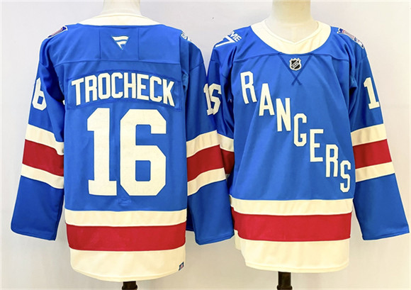 New York Rangers #16 Vincent Trocheck Blue 2025 Stitched Hockey Jersey