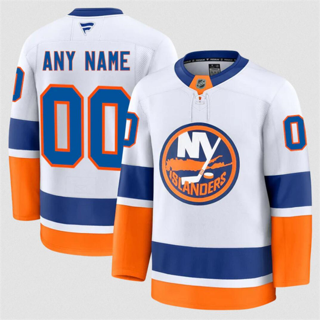 New York Islanders ACTIVE PLAYER Custom White 2024-25 Away Stitched Hockey Jersey