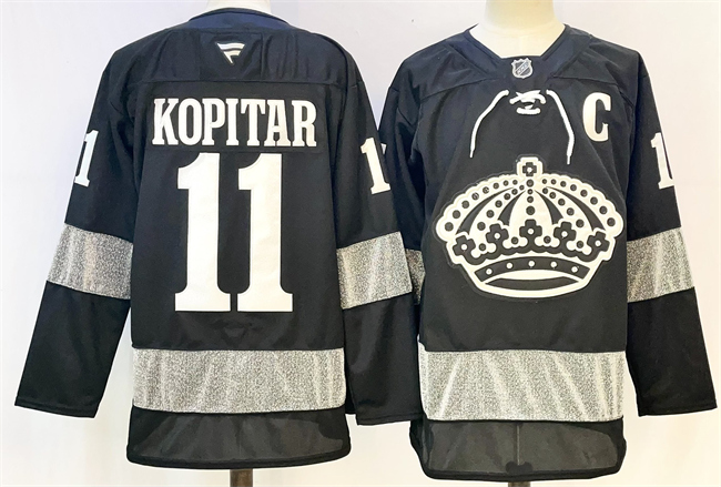 Los Angeles Kings #11 Anze Kopitar Black With C Patch Alternate Stitched Hockey Jersey