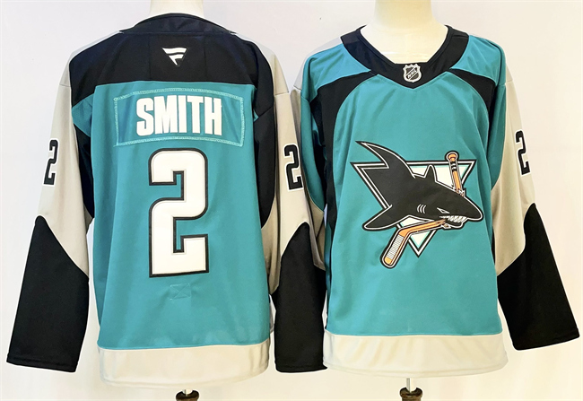 San Jose Sharks #2 Will Smith Teal 2025 Alternate Stitched Hockey Jersey