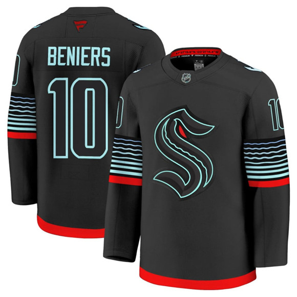 Seattle Kraken #10 Matty Beniers Black Alternate Stitched Hockey Jersey