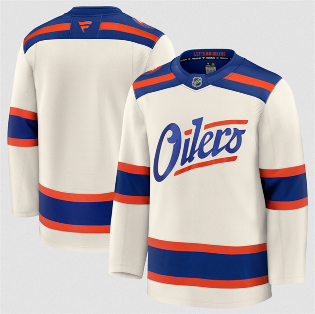Edmonton Oilers Blank Light Beige Alternate Stitched Hockey Jersey