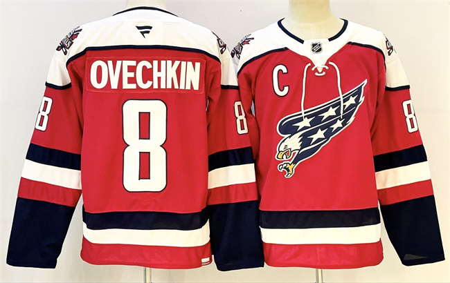 Washington Capitals #8 Alexander Ovechkin Navy With C Patch Stitched Hockey Jersey