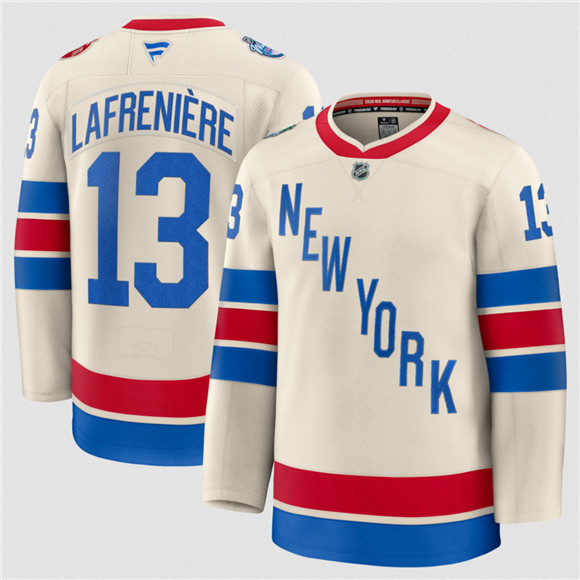 New York Rangers #13 Alexis Lafreniere Cream 2026 Winter Classic Stitched Hockey Jersey