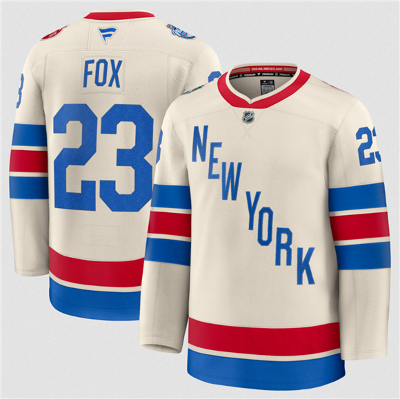 New York Rangers #23 Adam Fox Cream 2026 Winter Classic Stitched Hockey Jersey