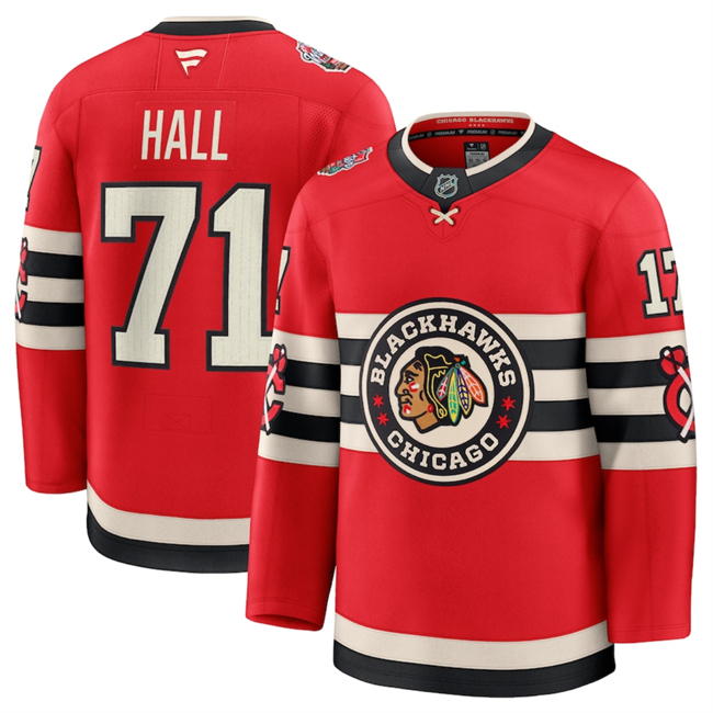 Chicago Blackhawks #71 Taylor Hall Red 2024-25 Winter Classic Stitched Hockey Jersey