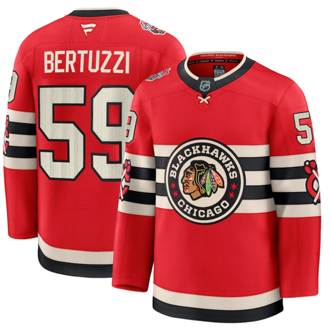 Chicago Blackhawks #59 Tyler Bertuzzi Red 2024-25 Winter Classic Stitched Hockey Jersey