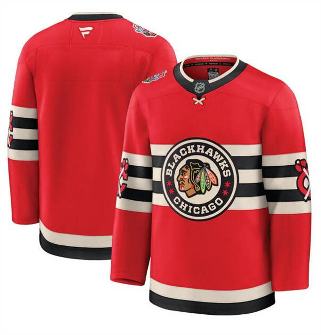 Chicago Blackhawks Blank Red 2024-25 Winter Classic Stitched Hockey Jersey