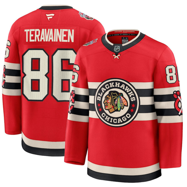 Chicago Blackhawks #86 Teuvo Teravainen Red 2024-25 Winter Classic Stitched Hockey Jersey