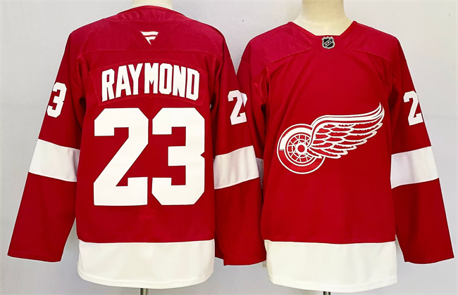 Detroit Red Wings #23 Lucas Raymond Red 2024-25 Home Stitched Jersey
